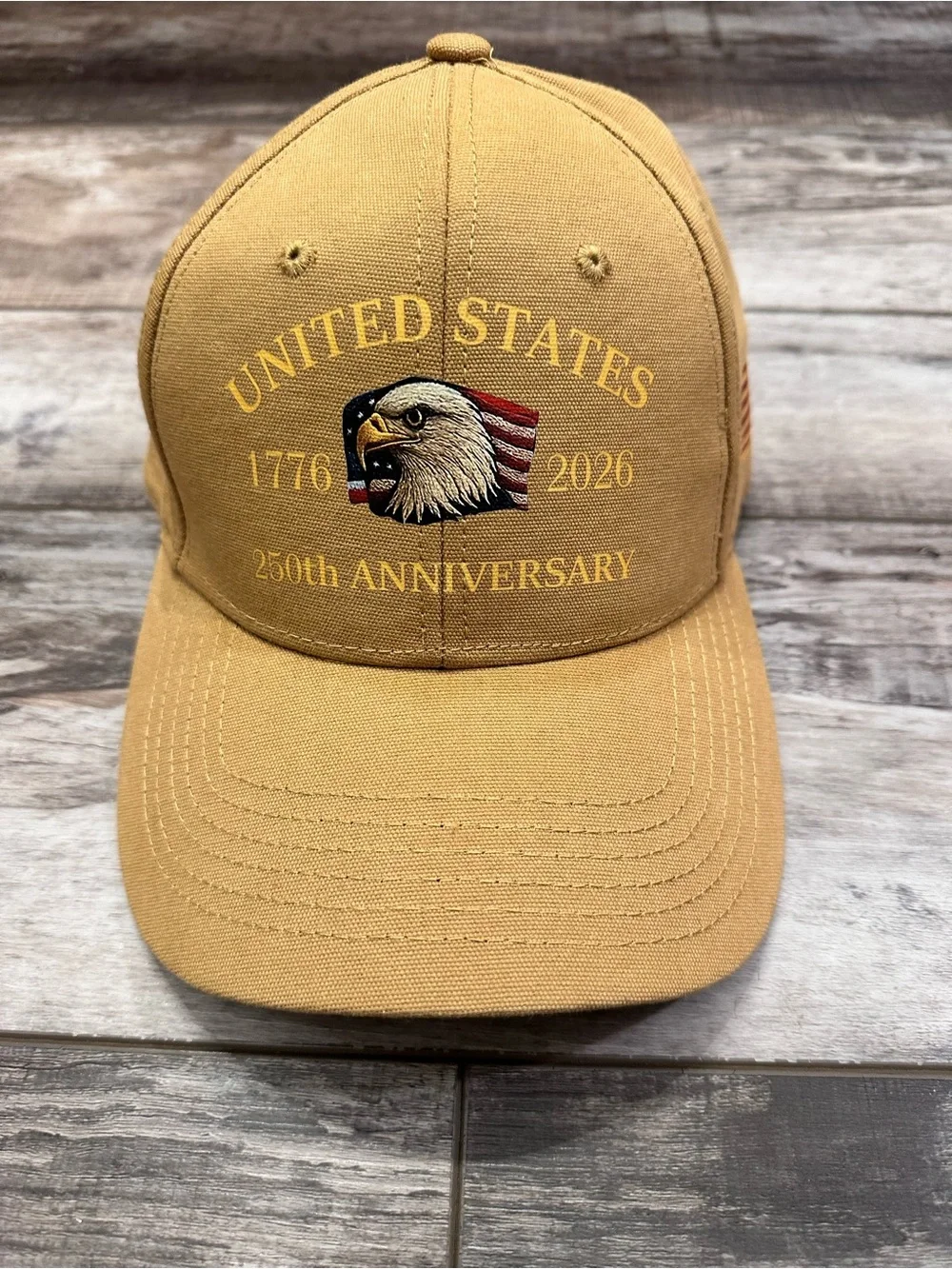 250th Anniversary United States Eagle Baseball Cap - Tan